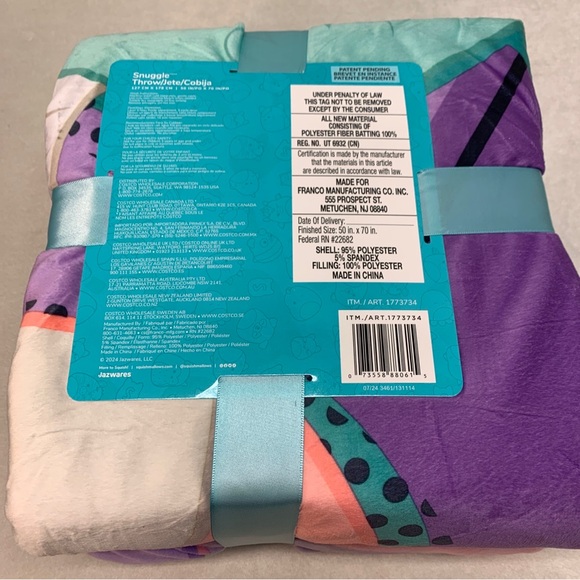 NEW Squishmallows Snuggle Throw Blanket axolotyl unicorn 50x70 in super soft - Picture 4 of 9